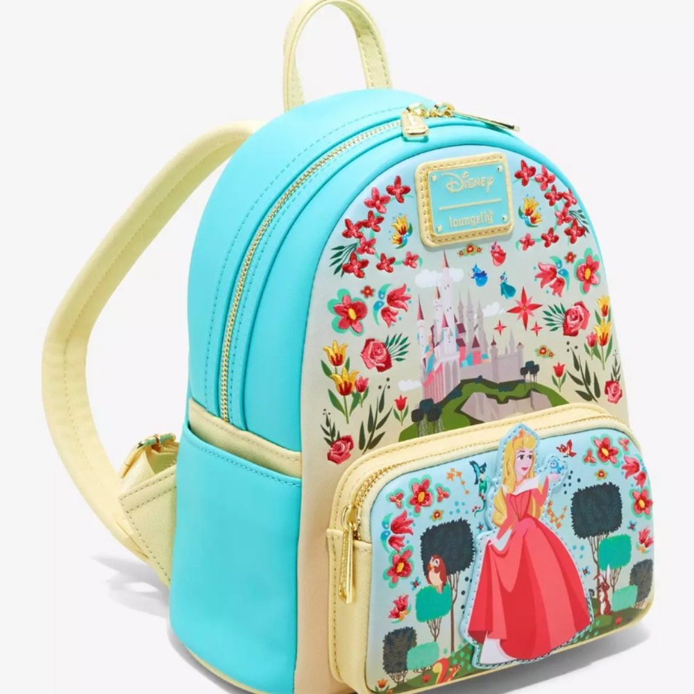 Loungefly Disney Sleeping Beauty Floral Aurora Mini Backpack - Picture 2 of 4
